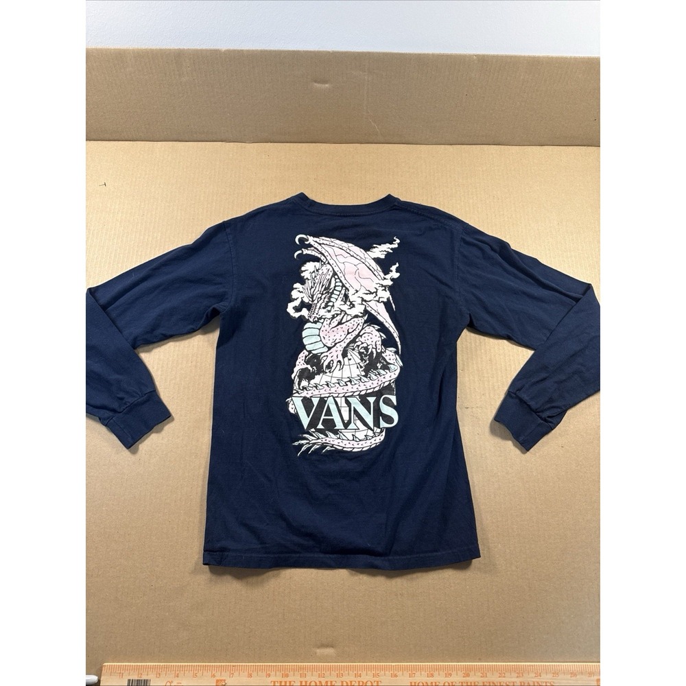 Vans Special Edition‎ Dragon Shirt Small Classic BlueLong Sleeve Graphic Print